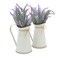 Set of 2 Artificial Lavender Flowers in Milk Jug Vase, Rustic Decorative Vase for Farmhouse Decor (15 In)